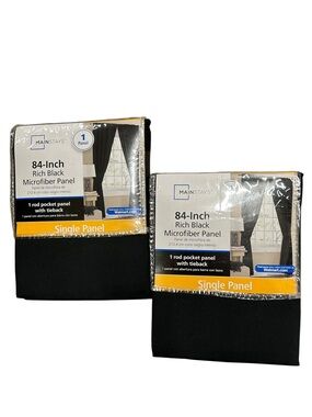 Mainstays 84” Rich Black Microfiber Panel NWT 1 panel in each pkg